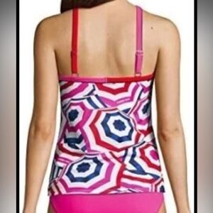 Lands' End Tankini Suit Women's Size 12 Multicolor Two Piece Umbrella Print